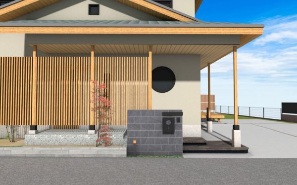 和モダンの外構プラン